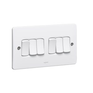 730006 - 6GANG 2WAY SWITCH 10A -WHITE - LEGRAND