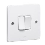 730002 - 2GANG 2WAY SWITCH 10A -WHITE - LEGRAND