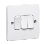 730003 - 3GANG 2WAY SWITCH 10A -WHITE - LEGRAND