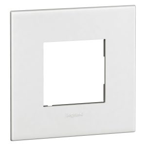 575210 1 GANG 2 MODULE SQUARE PLATE WHITE