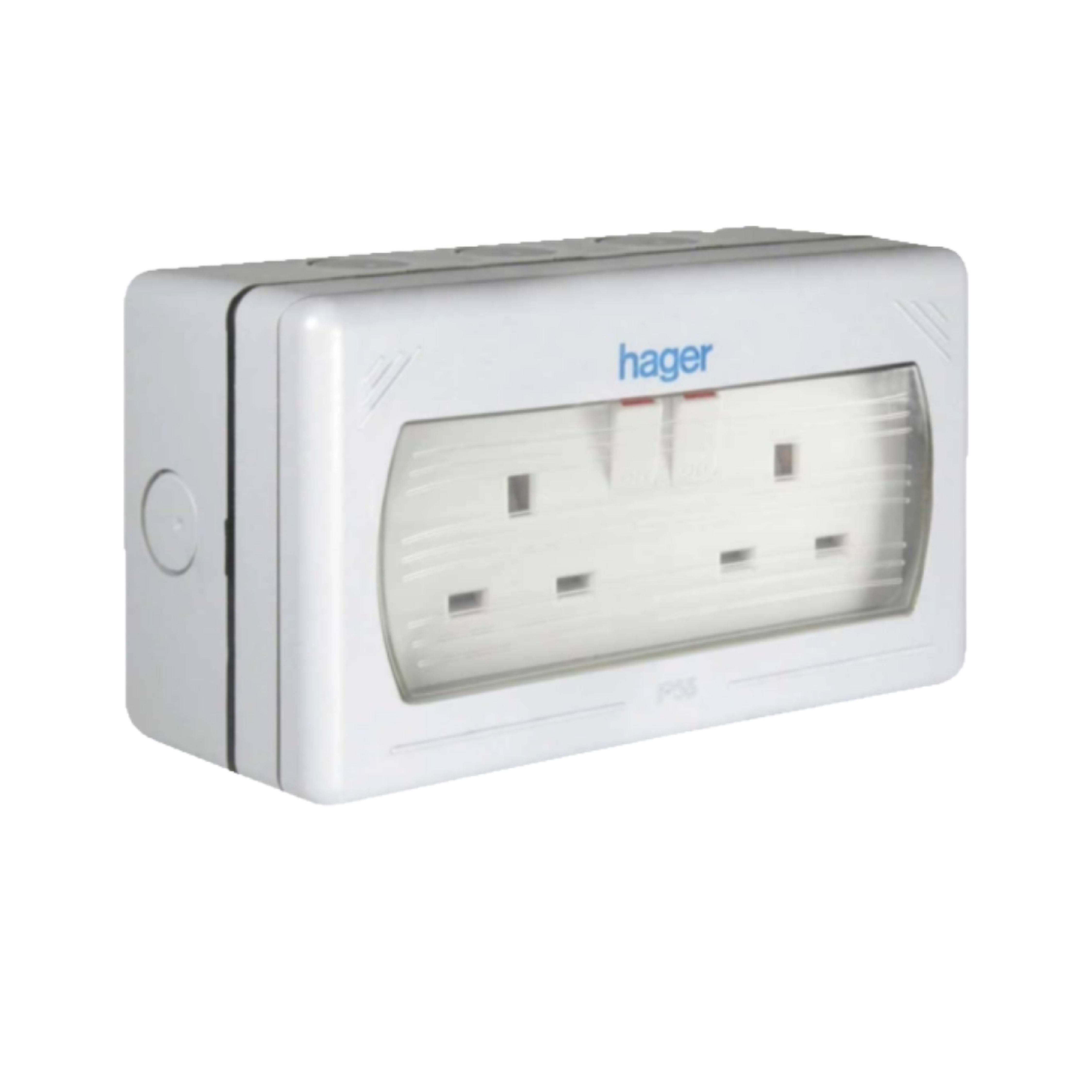 XSW5214 WEATHERPROOF TWIN SW SOCKET 13A IP55 HAGER