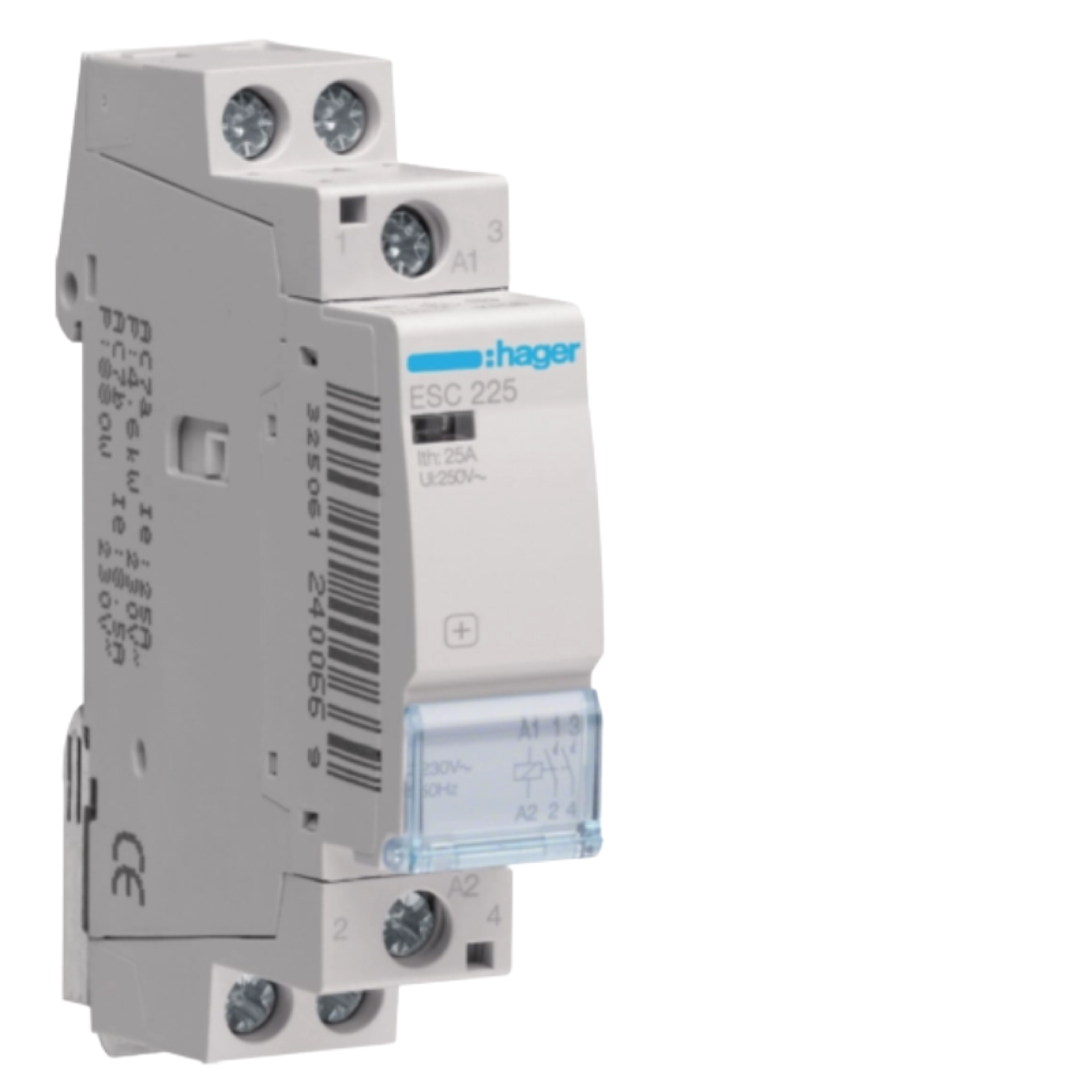 ESC225  CONTACTOR 20A/25A  2 NO. HAGER