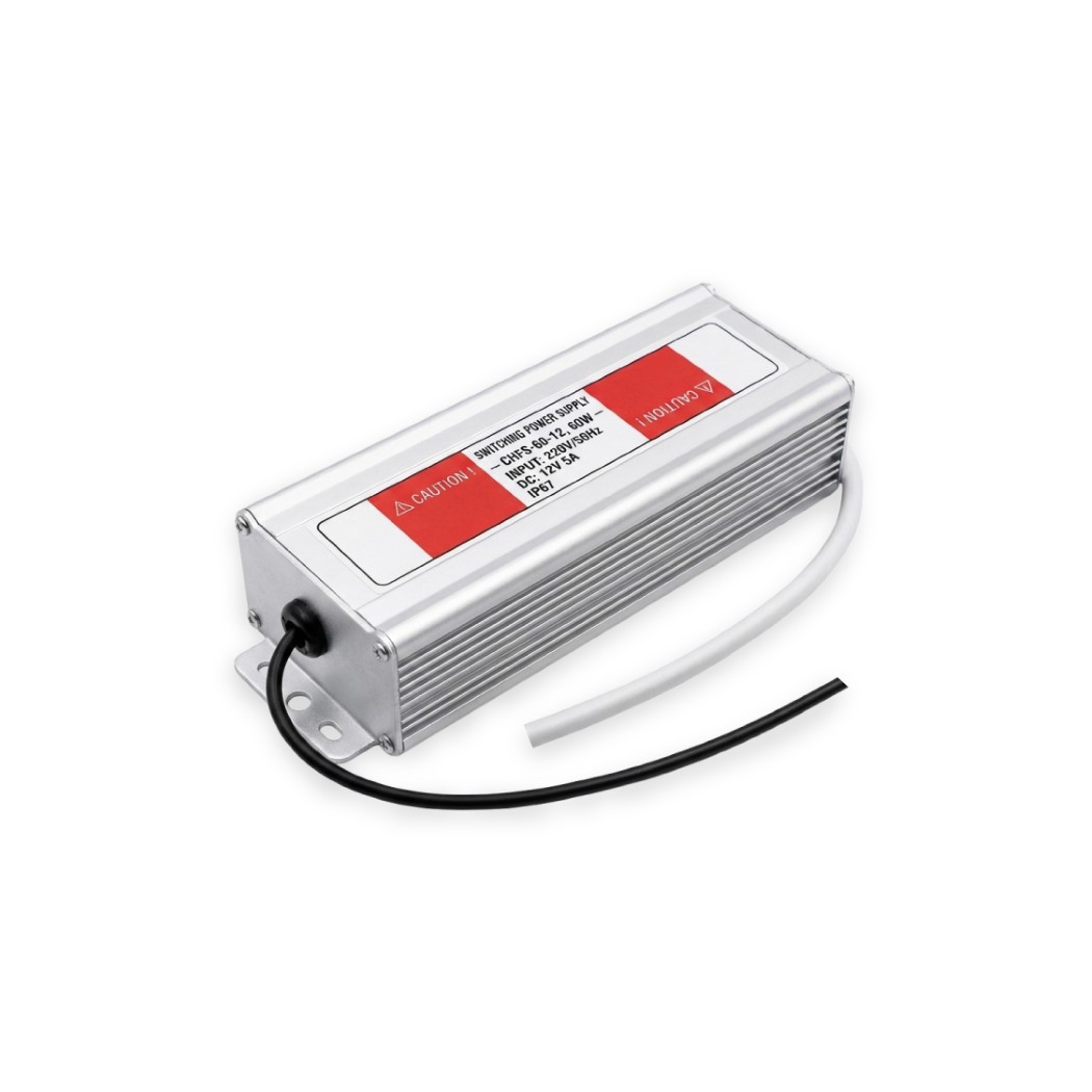 SWITCHING POWER SUPPLY - CHFS-60-12, 60W, INPUT:220V/50Hz, DC: 12V 5A, IP67