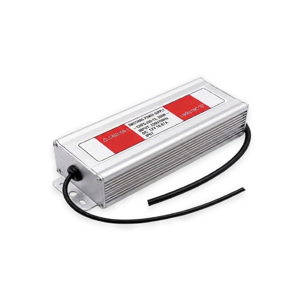 SWITCHING POWER SUPPLY - CHFS-200-12, 200W, INPUT:220V/50Hz, DC: 12V 16.67A, IP67- BAVERIAN