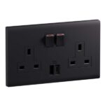 MEC33076BL- 2G BS 13A SP SSO+USB AC 27W BL - LEGRAND - OBRIA