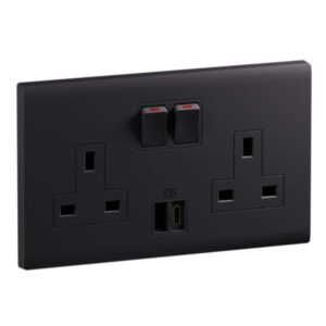 MEC33076BL- 2G BS 13A SP SSO+USB AC 27W BL - LEGRAND - OBRIA
