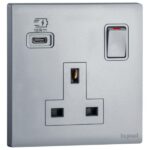 MEC33093SL- 1G BS 13A SP SSO+ USB C 18W DS - LEGRAND - OBRIA