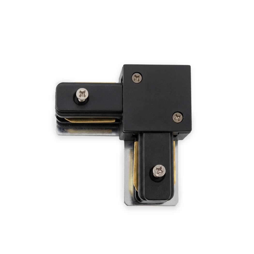 2 LINE TRACK, 2 WIRES L-SHAPE CONNECTOR BLACK - CAPRAZZE