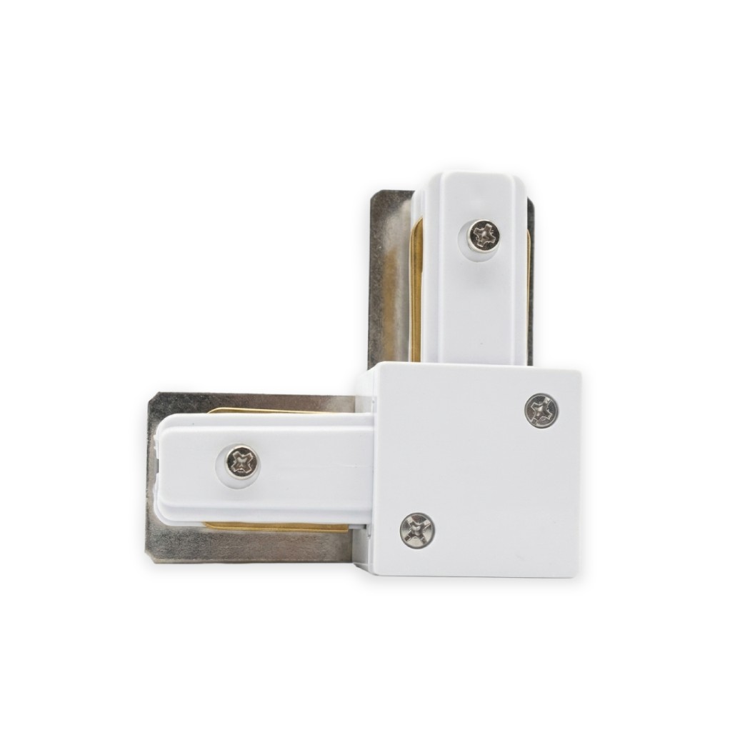 2 LINE TRACK, 2 WIRES L-SHAPE CONNECTOR WHITE - CAPRAZZE