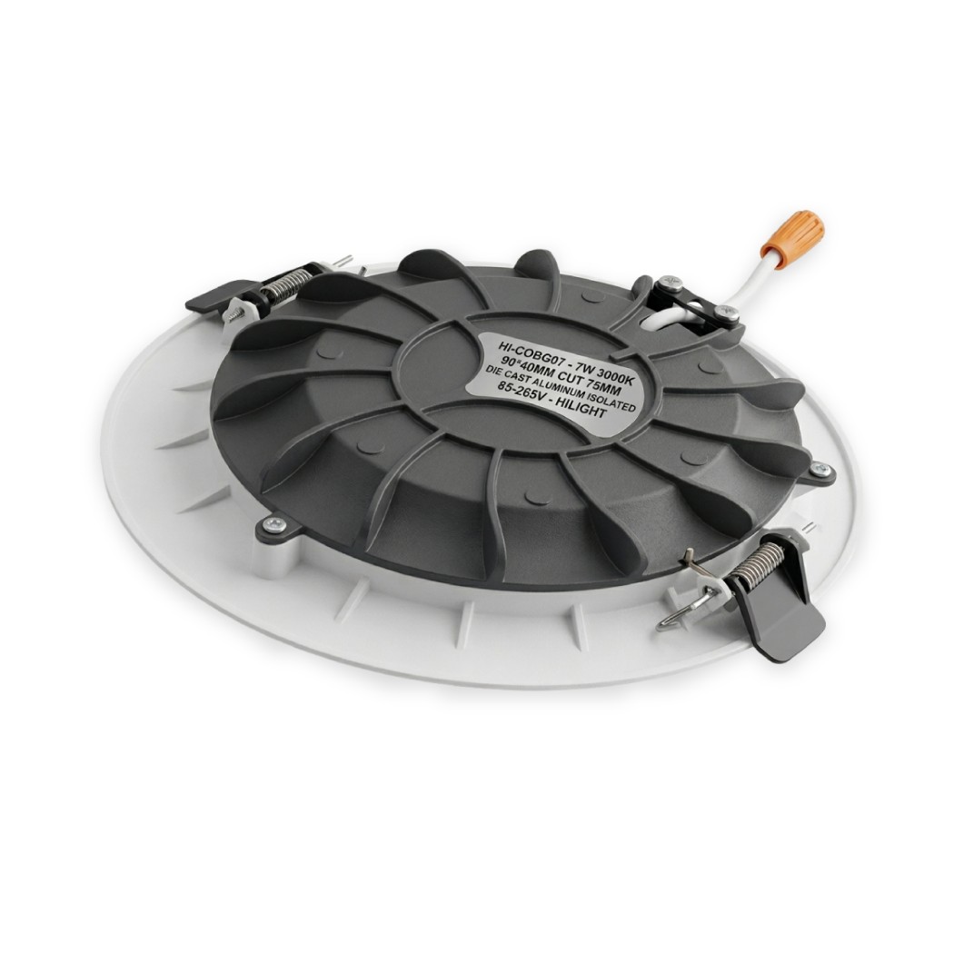 HI-COBG07 - 7W 3000K 90*40MM CUT 75MM DIE CAST ALUMINUM ISOLATED 85-265V - HILIGHT